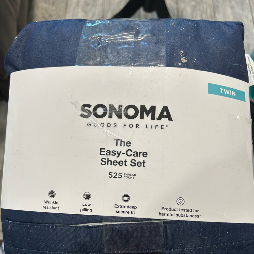Sonoma Deep Blue Twin Sheet Set